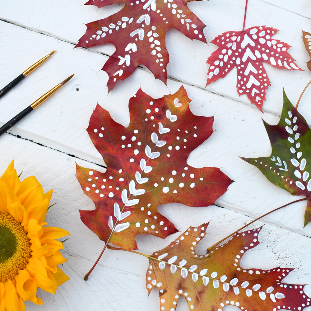 leaf painting creative art project for kids