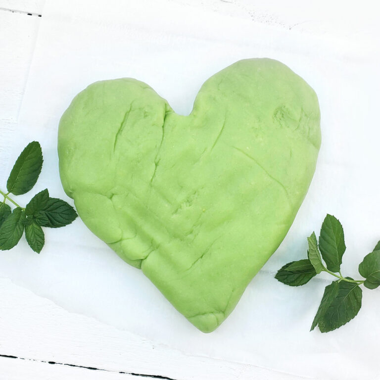 diy scented mint playdough kids sensory activity