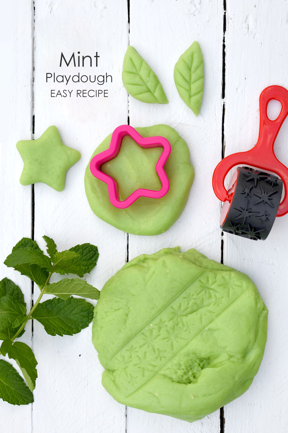 mint scented playdough for kids easy activity