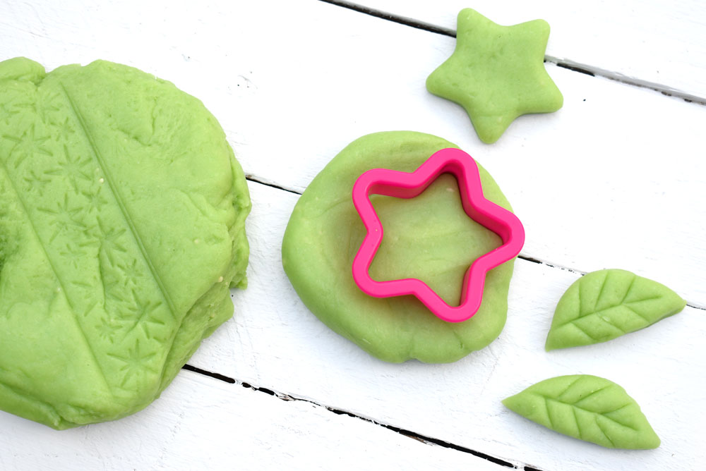 homemade scented playdough with mint extract