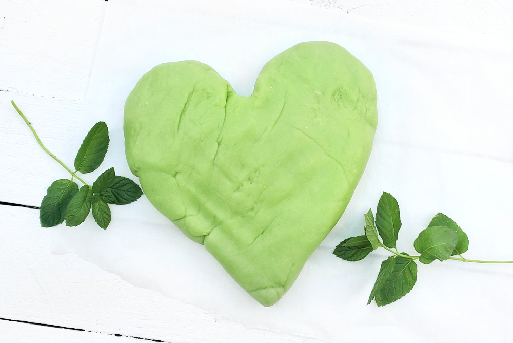 easy diy mint playdough sensory kids activity