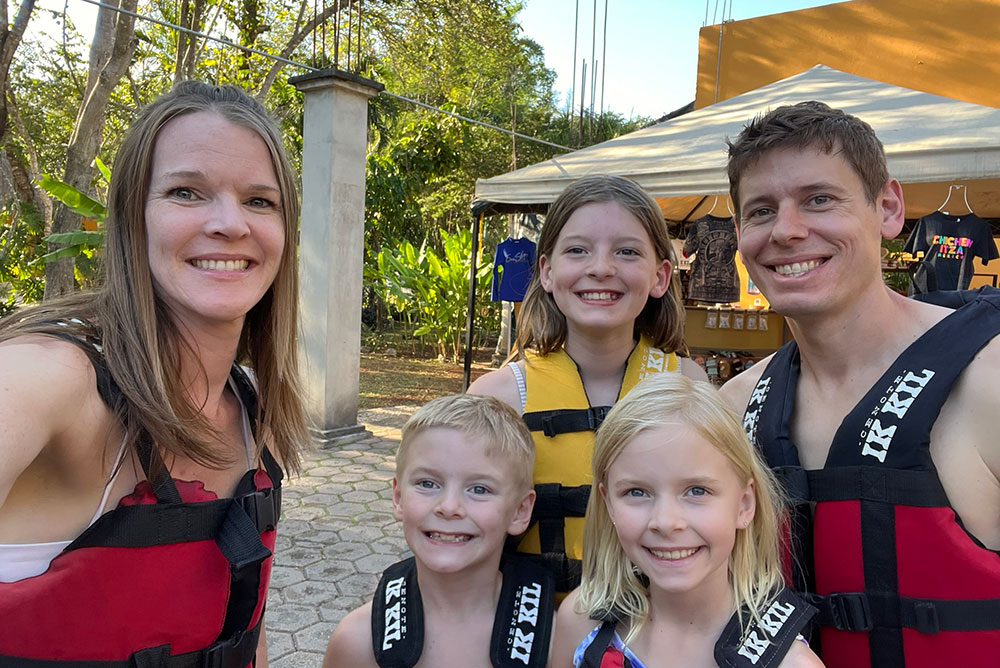 Wallace family Cenote Ik Kil in Mexico Yucatan travel with kids