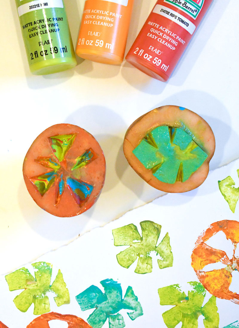 potato stamp art painting kids activity