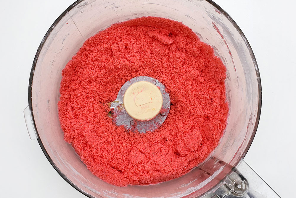 pink strawberry sugar sand sensory kids activity