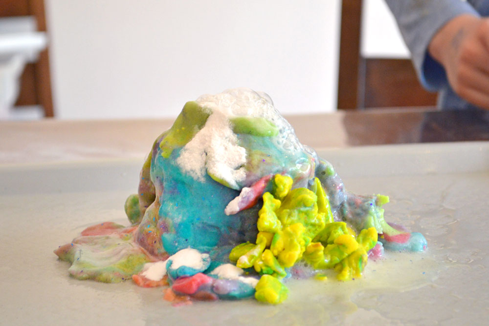 playdough volcano kids science activity