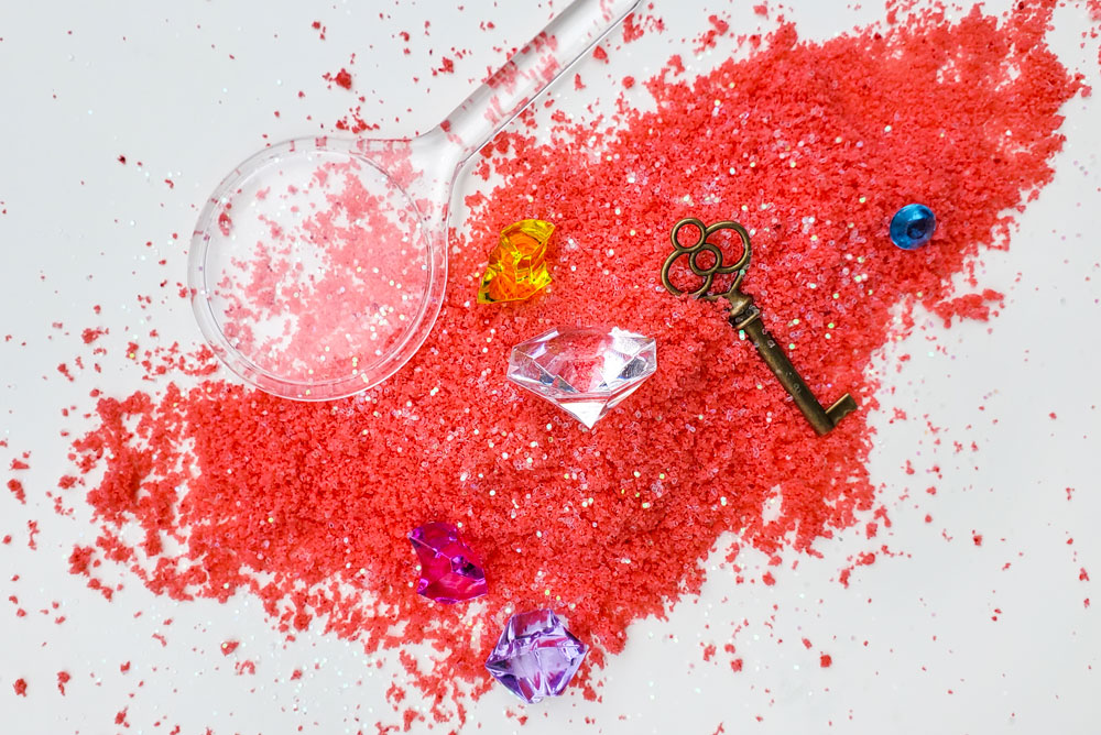 colorful play sand kids sensory activity