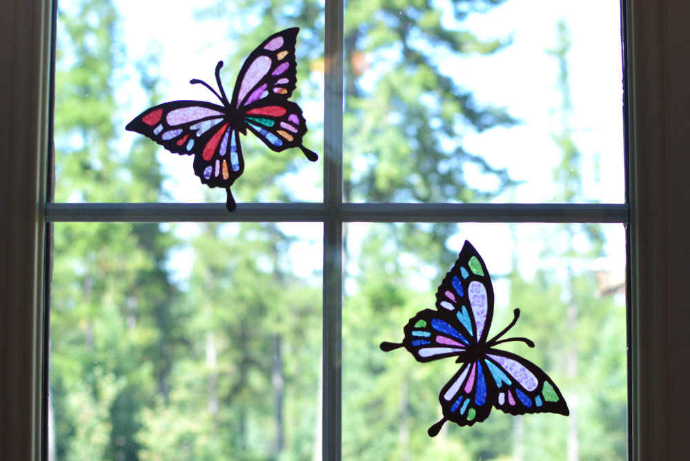butterfly suncatchers tissue paper kids craft