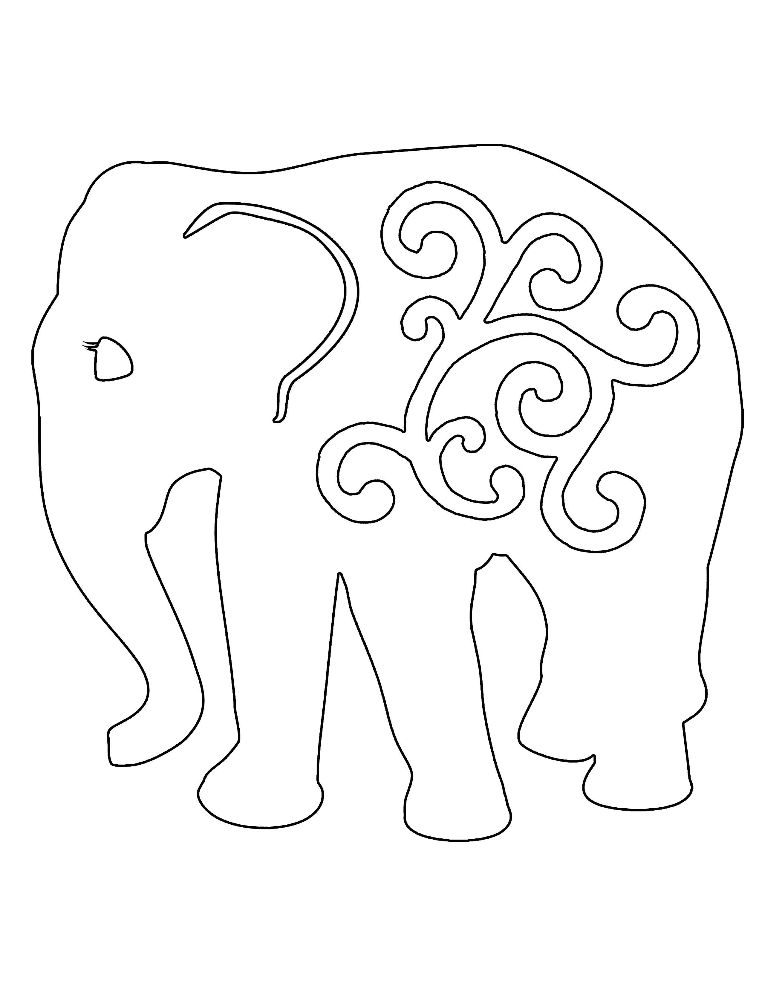 elephant suncatcher printable template