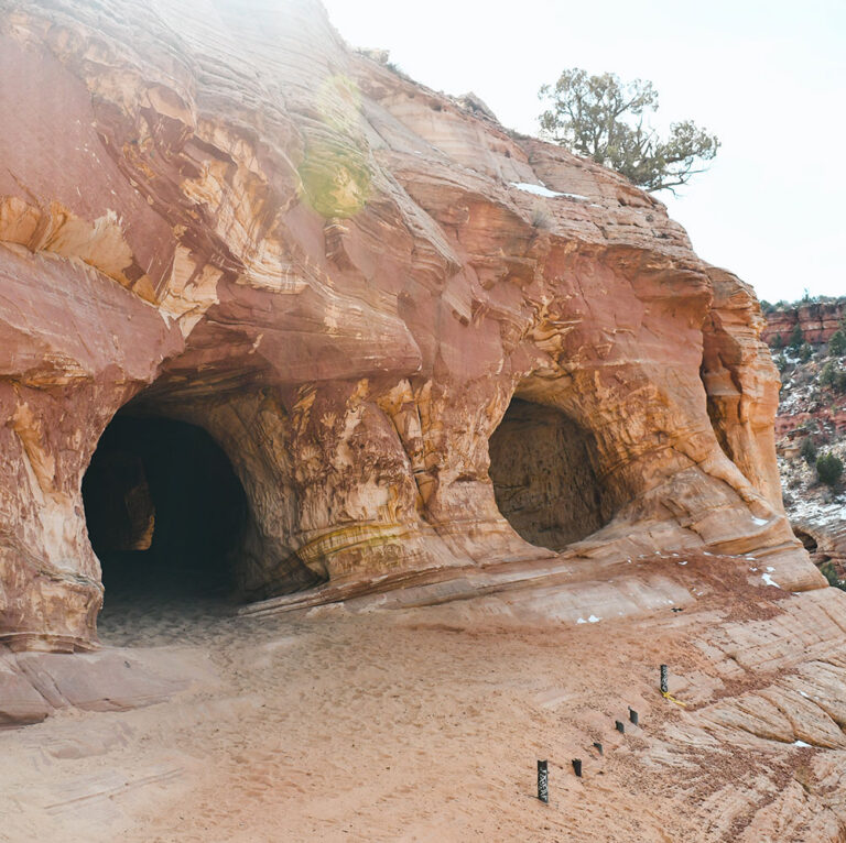 exploring moqui caverns with kids in kanab utah