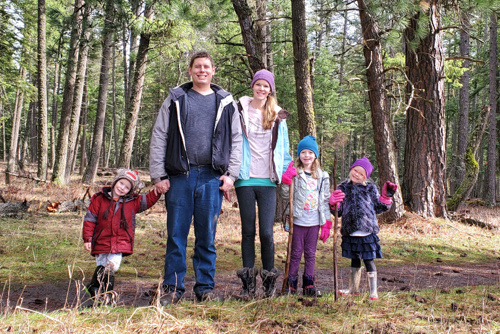 family hike at English Point in Coeur d'Alene