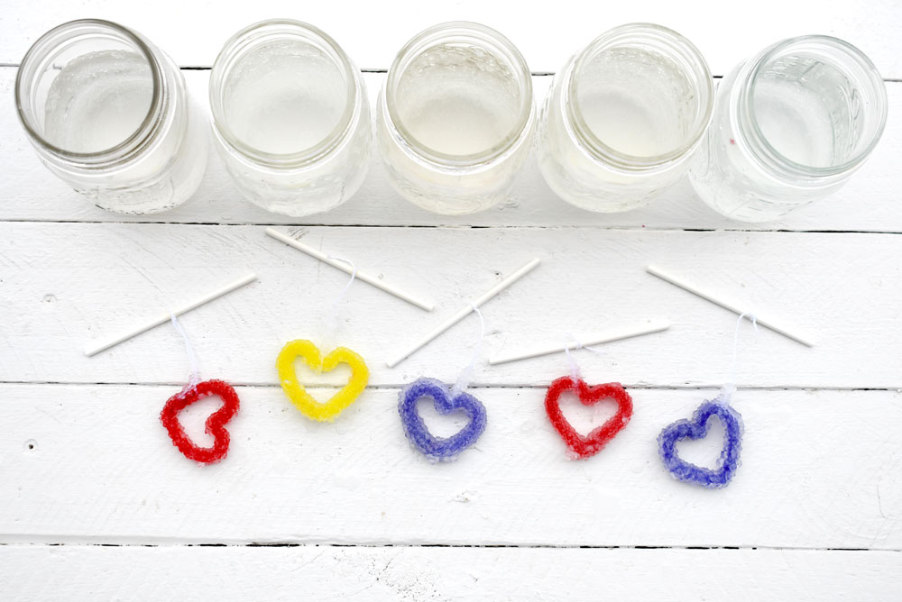 homeschool project borax crystal hearts kids activity