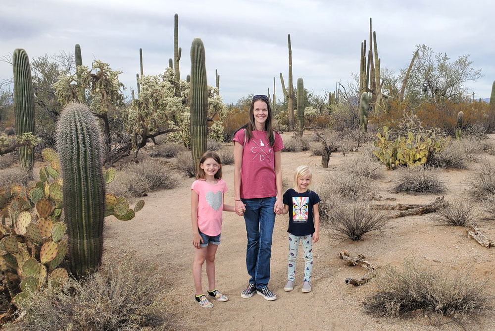 Hiking with kids at Saguaro National Park