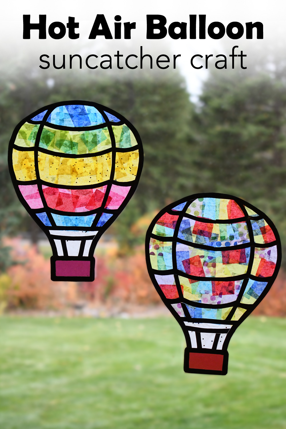 easy kids craft stained glass hot air balloons