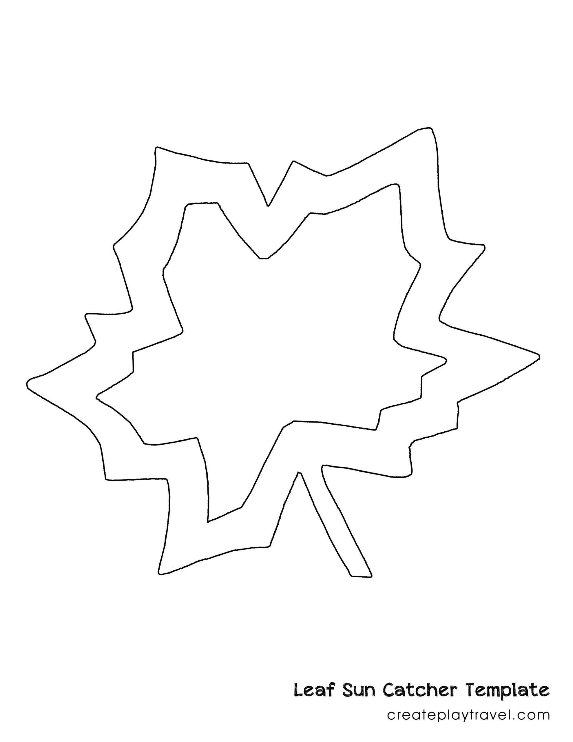 fall leaf suncatcher printable template