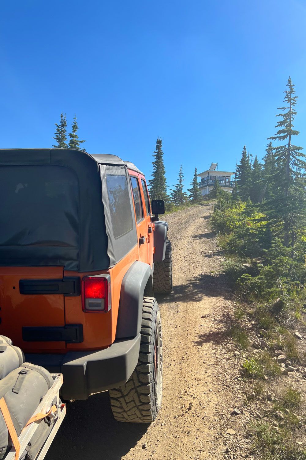 gravel road leading to Lunch Peak lookout