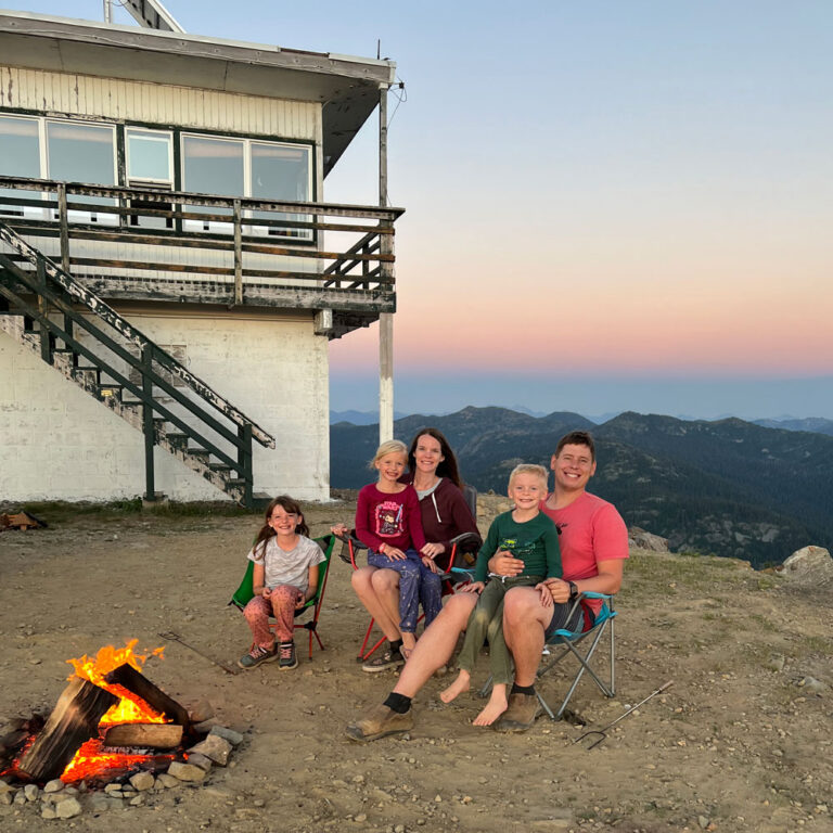 Lunch Peak fire lookout Idaho family campout