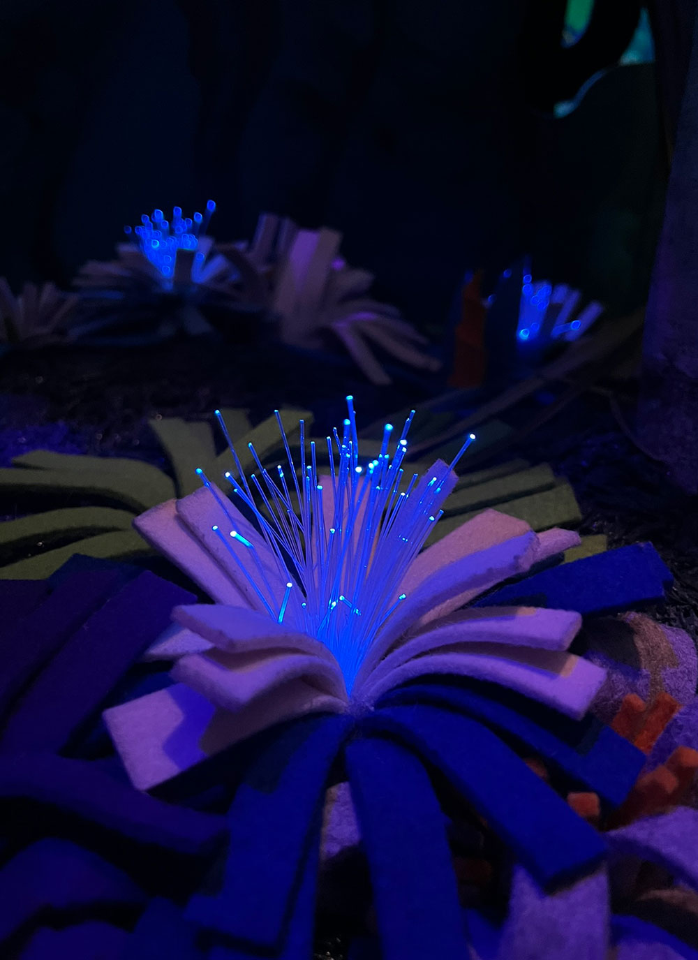 led flower neon forest meow wolf