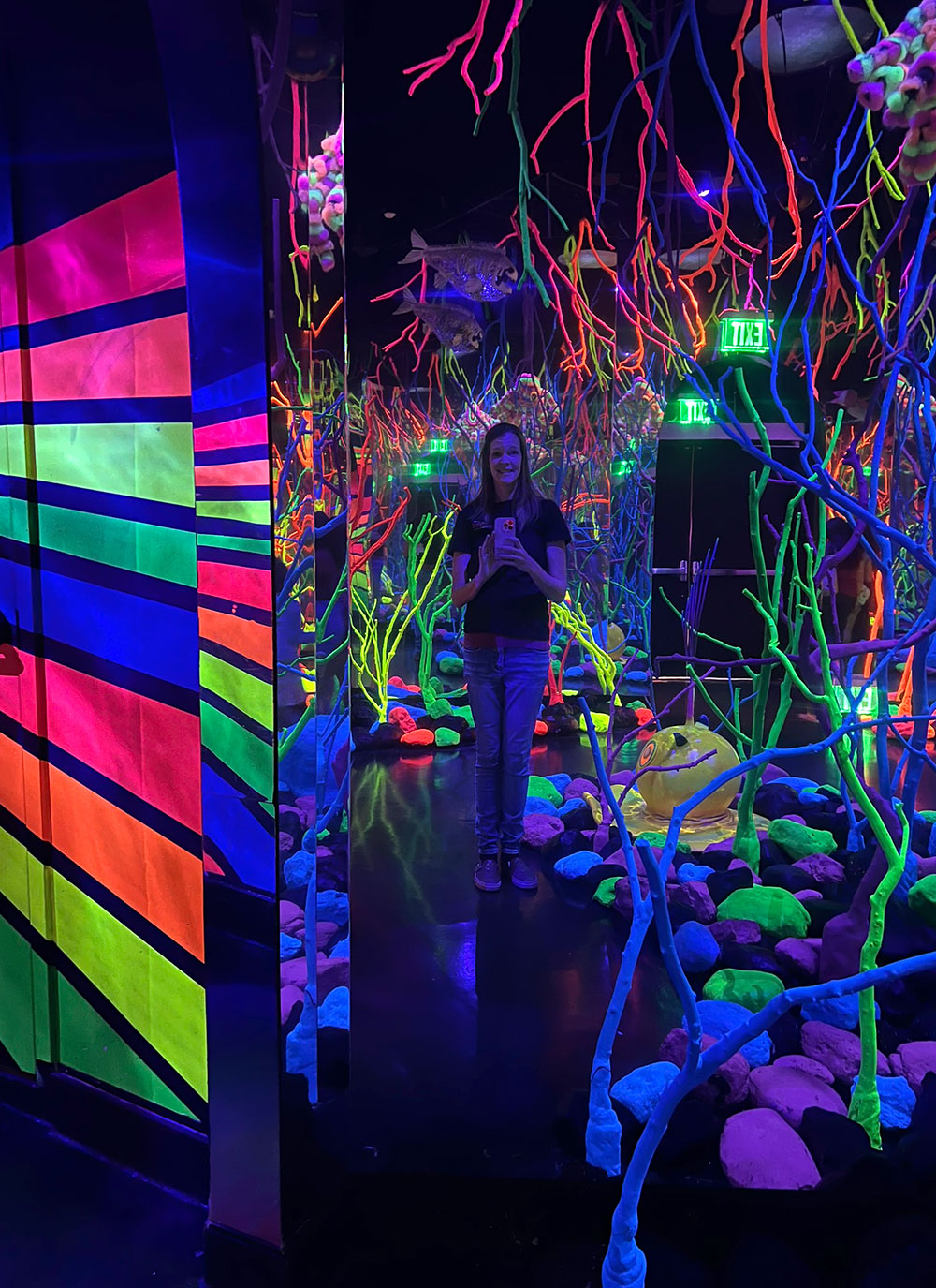 meow wolf real unreal neon forest immersive experience