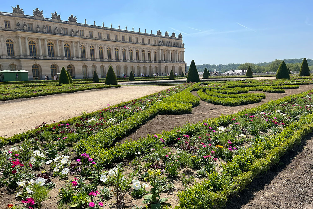 Palace of Versailles flower garden and grounds