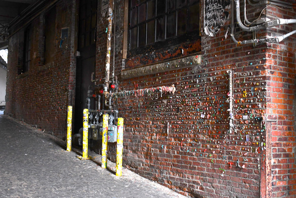 Gum Wall at Pike Place Market places to go with kids in downtown Seattle