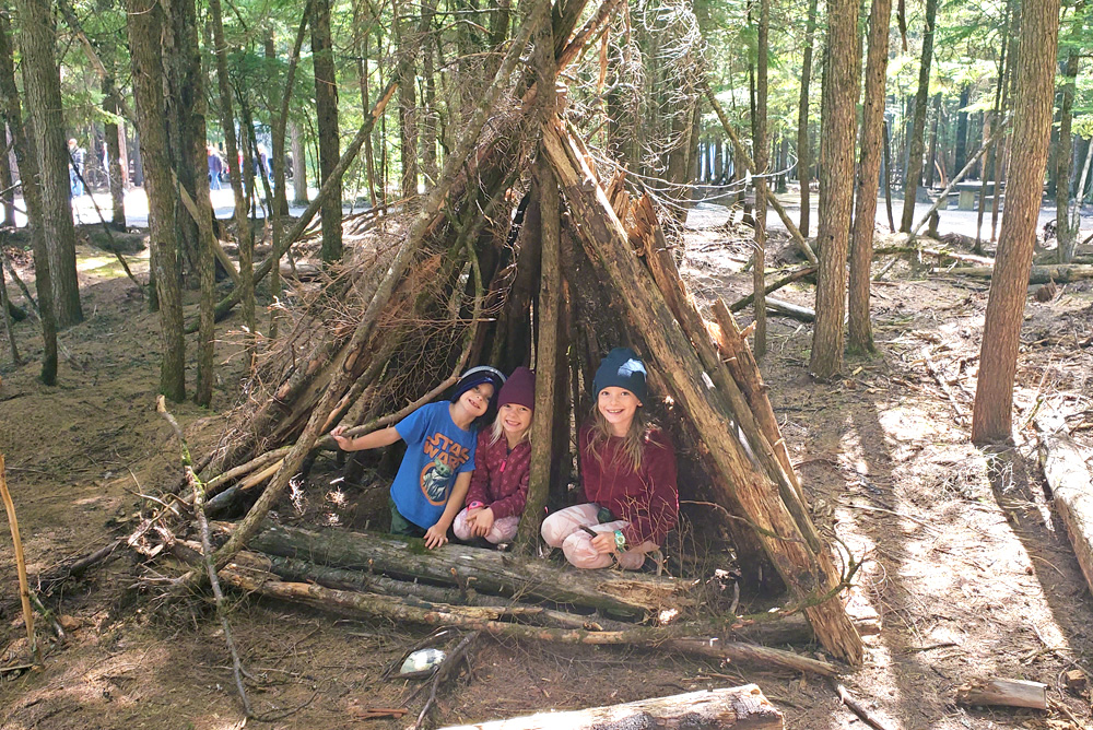 Beaver Creek Campground Idaho tent made with sticks