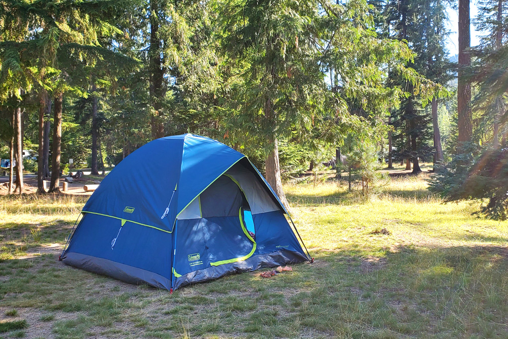 Priest Lake tent camping at Lionhead campground