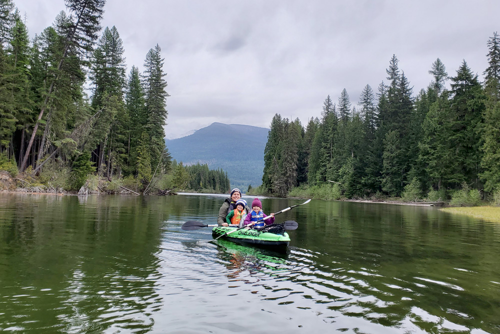 North Idaho camping kayaking with kids