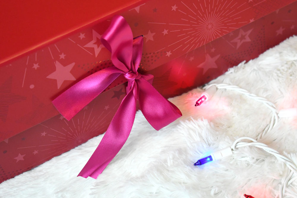 American Girl gift box tied with a bow
