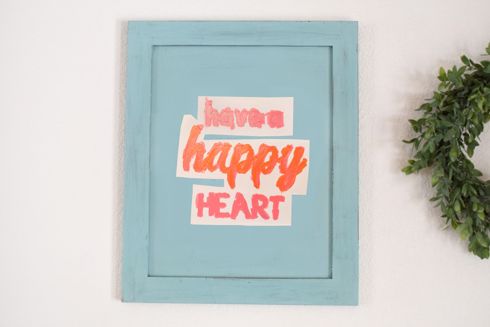 easy diy kids wood wall art happy heart painted letters