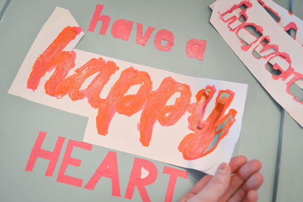 make your own word stencils for painted wall art