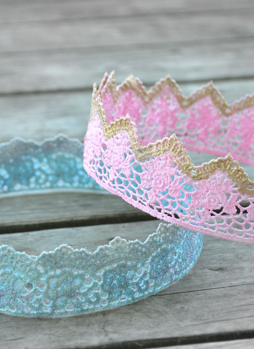 fun girls craft make lace princess crowns