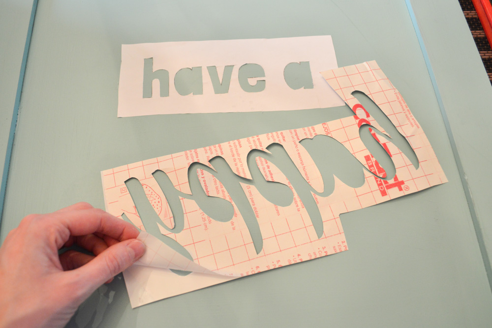 make homemade stencils using contact paper