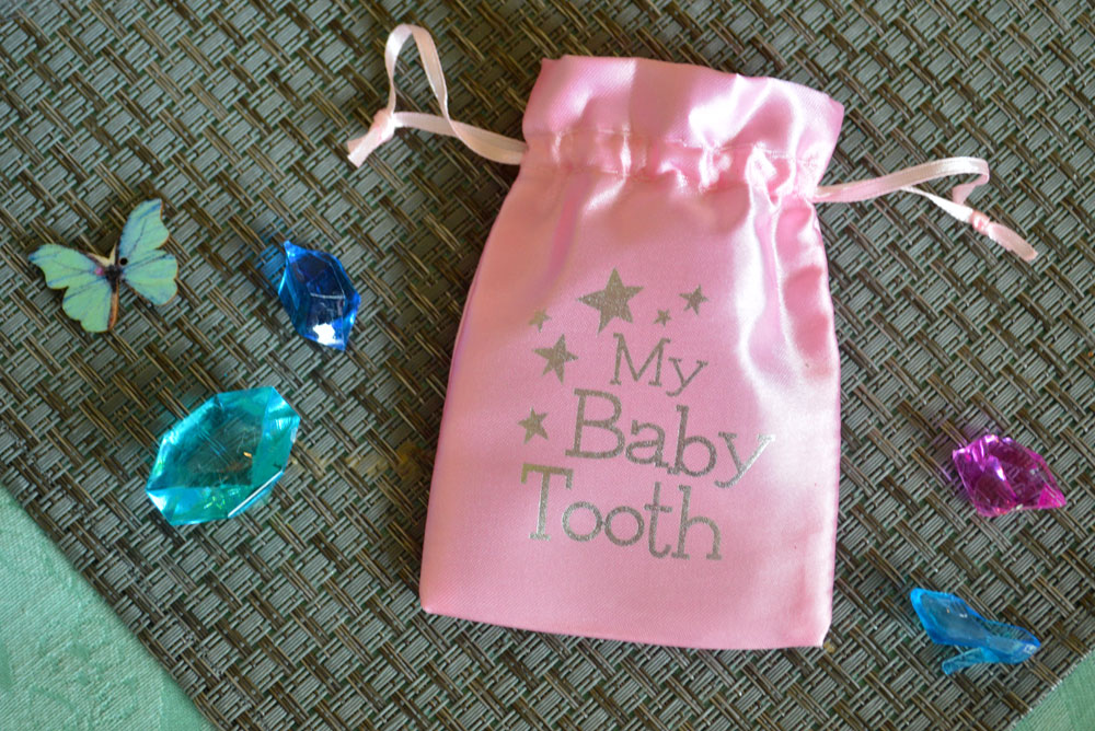 my baby tooth pouch glittery tooth fairy coins