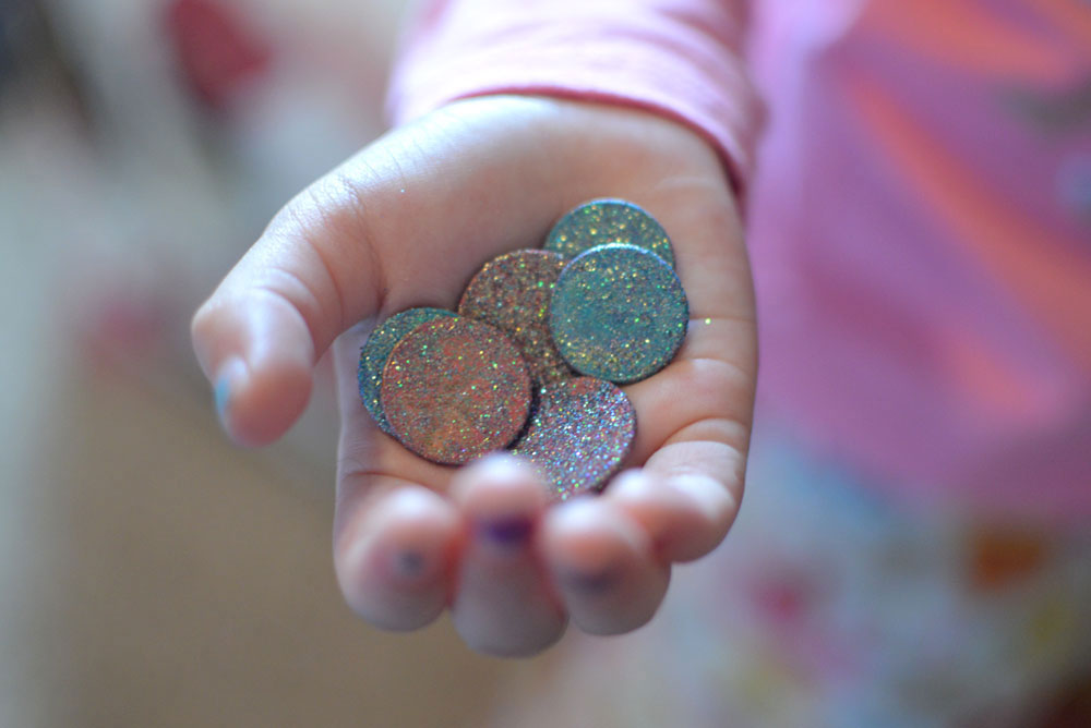 diy tooth fairy coins glittery kids craft