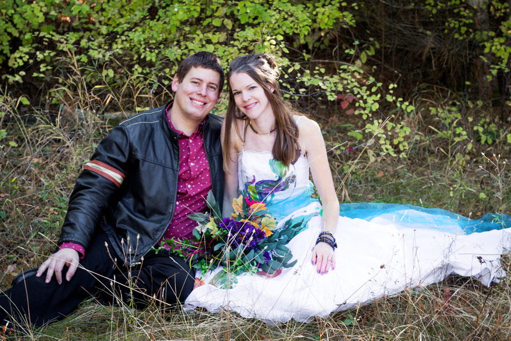 fall trash the dress photos bride and groom
