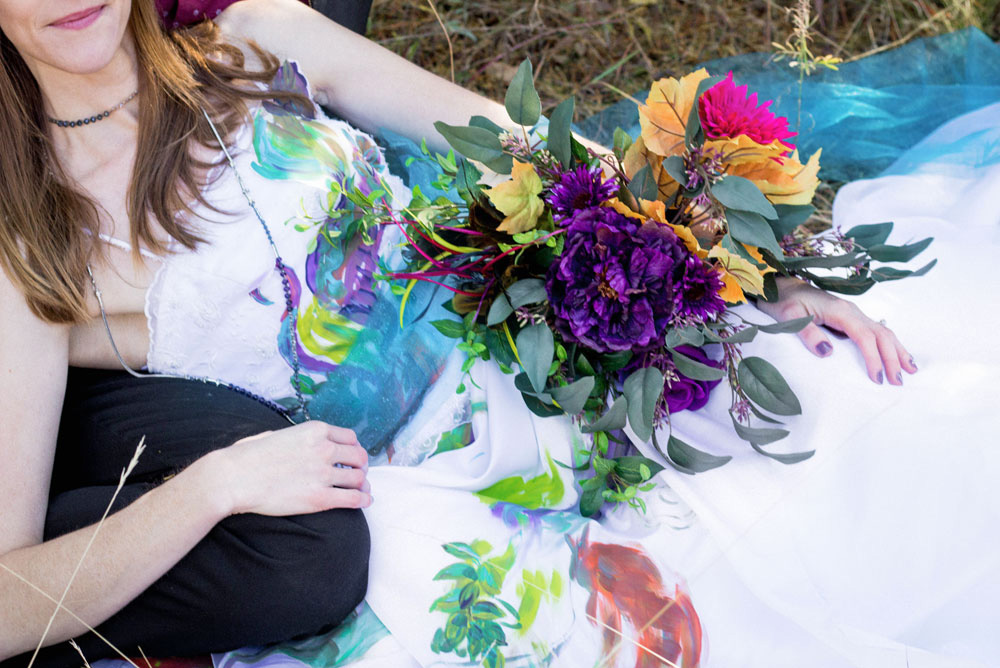 trash the dress colorful wedding dress photos