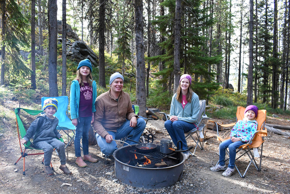 camping with kids campfire