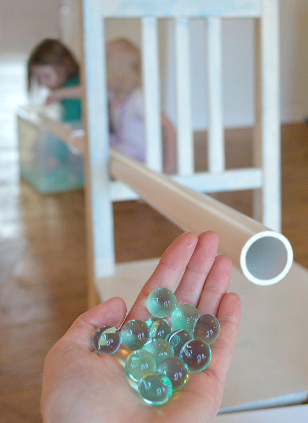 explore speed and velocity with water beads kids activity