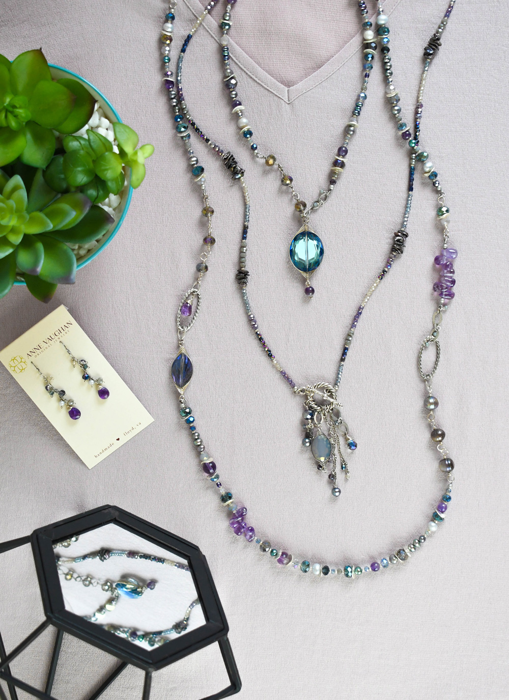 artistic layered designs from Anne Vaughan jewelry