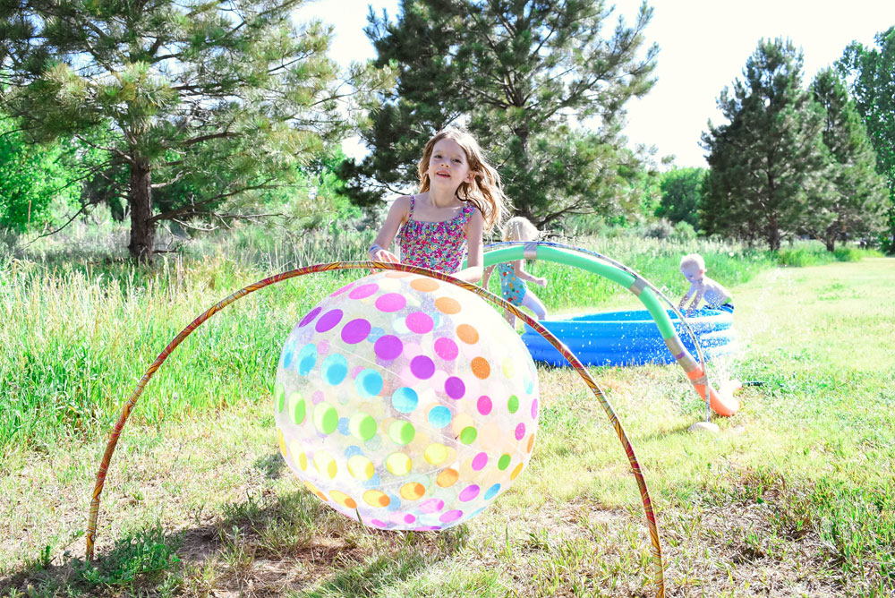 kids summer fun water play obstacle course