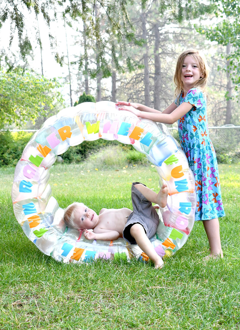 inflatable roller wheel kids activity summer fun
