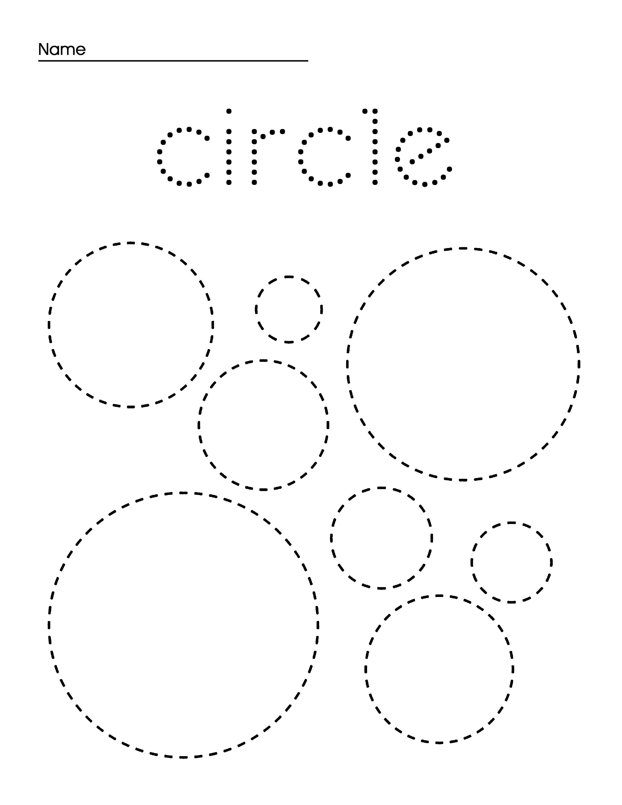 Free Tracing Lines And Circles Worksheets